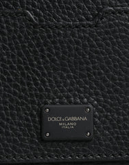 Dolce & Gabbana Black Calfskin Leather Messenger Crossbody Bag