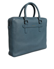 Dolce & Gabbana Blue Logo Double Handle Messenger Briefcase Bag