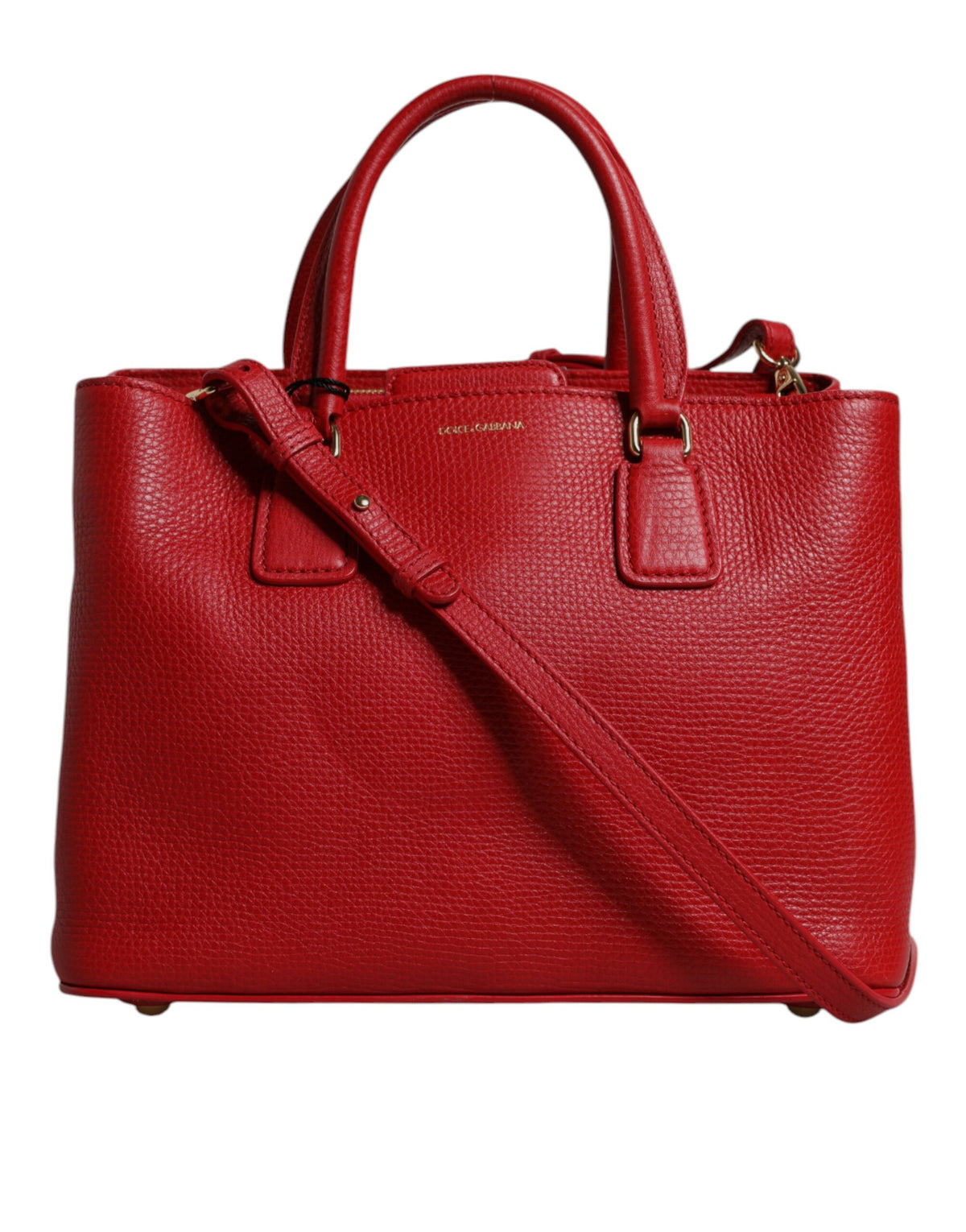 Dolce & Gabbana Red Calfskin Leather Shoulder Top Handle Bag