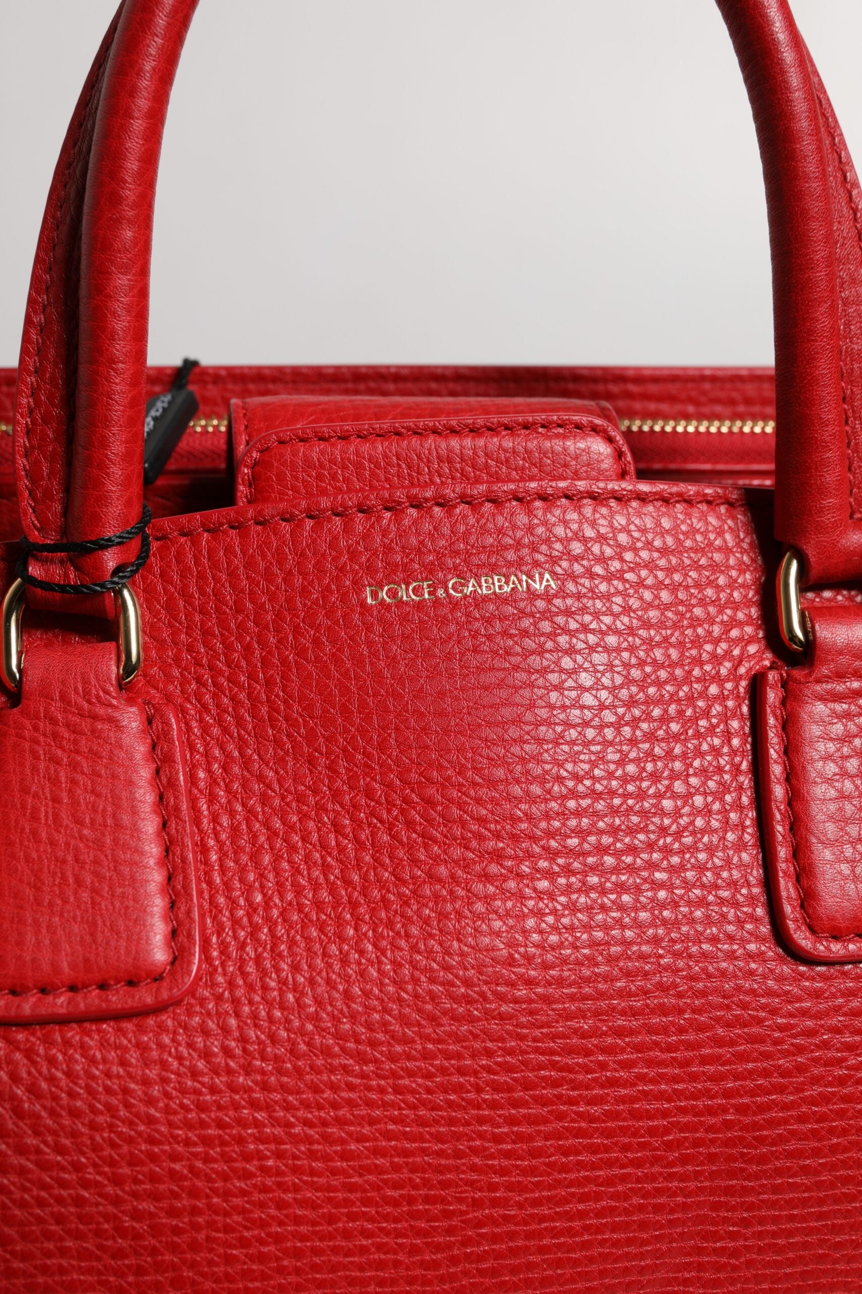 Dolce & Gabbana Red Calfskin Leather Shoulder Top Handle Bag